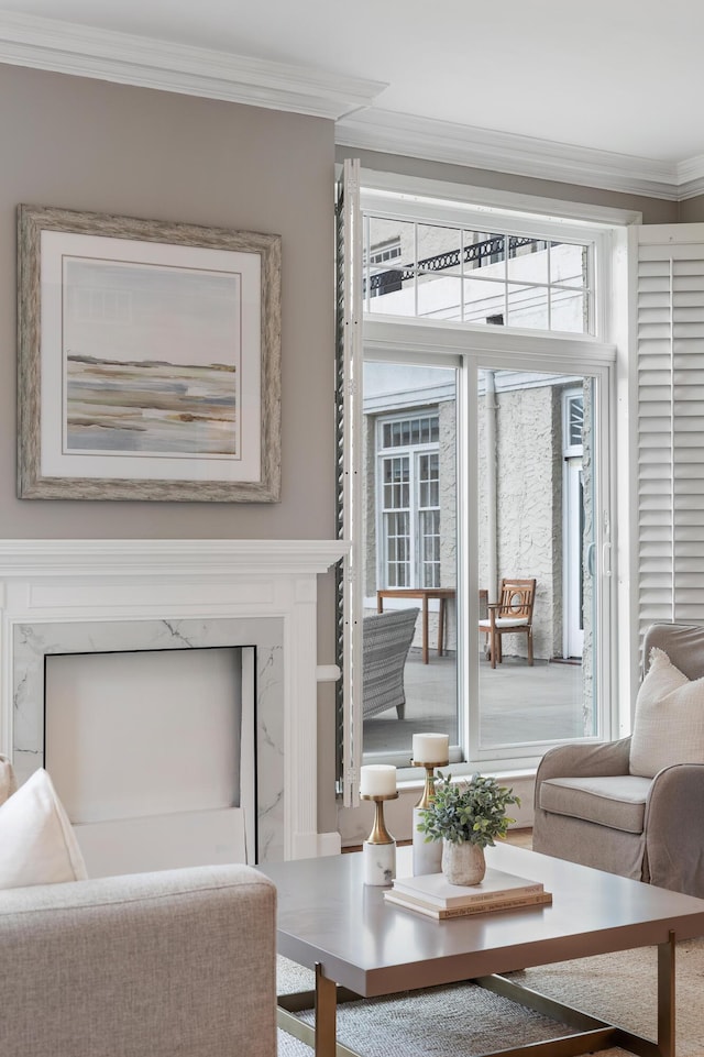 1 King Street 209 & 210, Charleston, SC 29401 - living area featuring crown molding