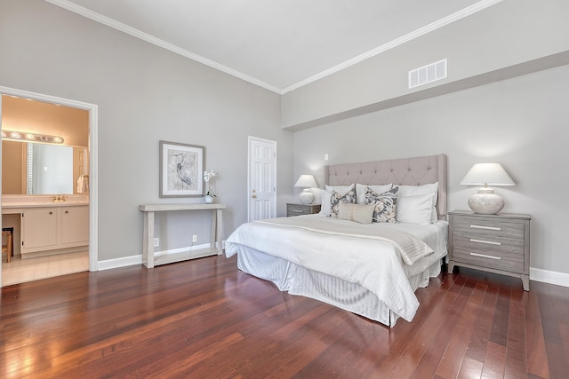 1 King Street 209 & 210, Charleston, SC 29401 - bedroom with ornamental molding, hardwood / wood-style flooring, and connected bathroom