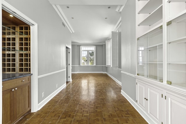 1 King Street 209 & 210, Charleston, SC 29401 - hallway featuring baseboards and crown molding