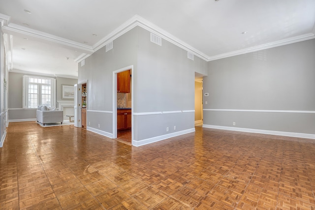 1 King Street 209 & 210, Charleston, SC 29401 - unfurnished living room with ornamental molding