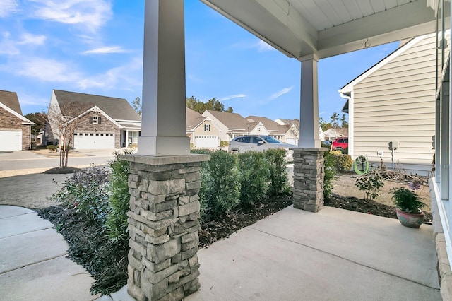view of patio / terrace featuring a residential view