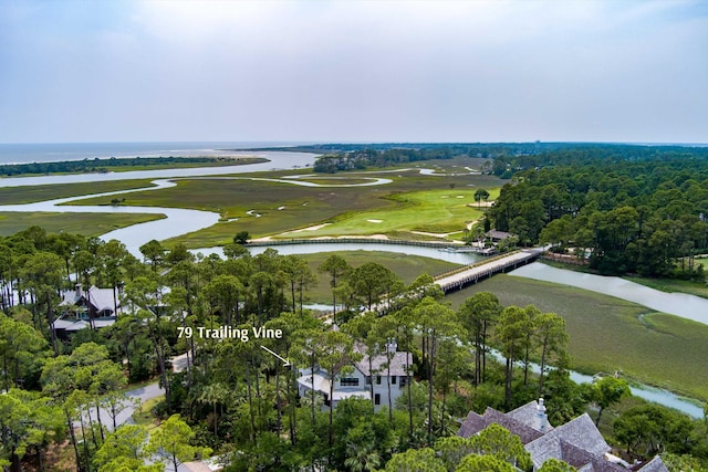 79 Trailing Vine Way, Kiawah Island, SC 29455 - aerial view of property and surrounding area with a nearby body of water and a golf club