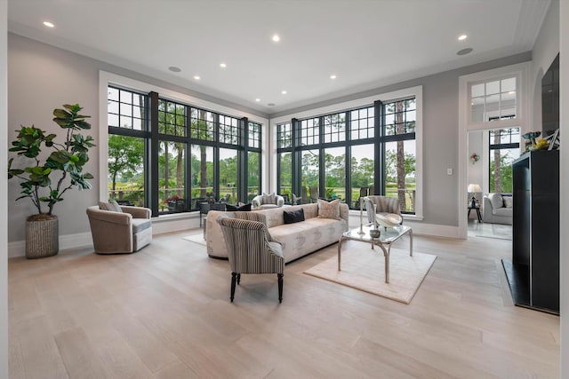 79 Trailing Vine Way, Kiawah Island, SC 29455 - living room with crown molding, recessed lighting, and light wood finished floors