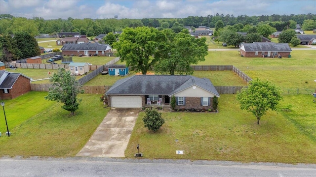 bird's eye view with a residential view