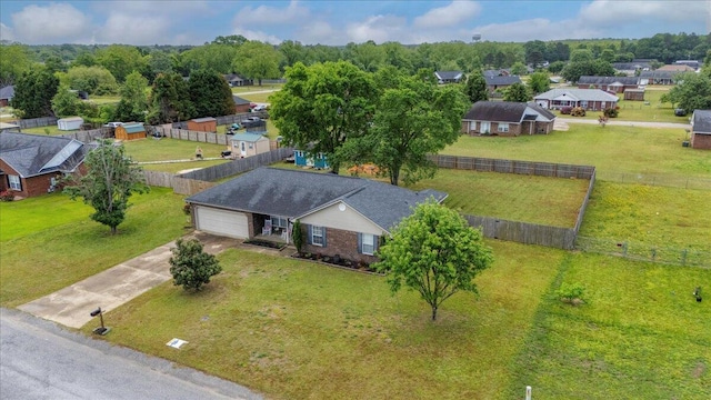 bird's eye view featuring a residential view