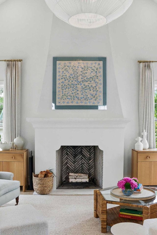 926 Pitt St, Mount Pleasant, SC 29464 - living room with a fireplace and carpet