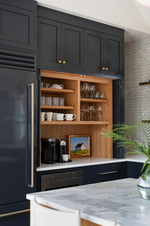 926 Pitt St, Mount Pleasant, SC 29464 - bar area featuring paneled refrigerator