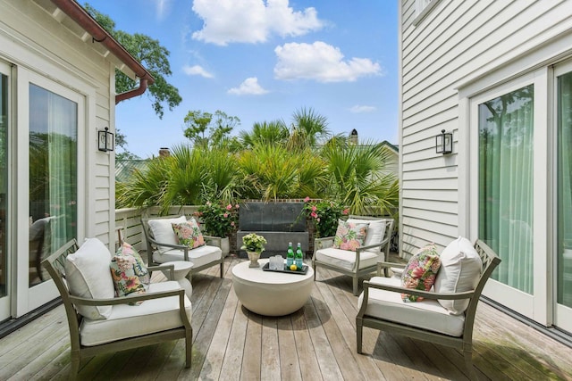 926 Pitt St, Mount Pleasant, SC 29464 - wooden terrace featuring outdoor lounge area