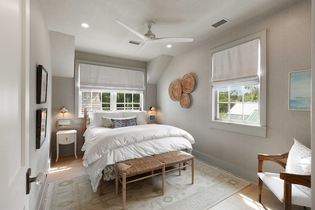 926 Pitt St, Mount Pleasant, SC 29464 - bedroom featuring multiple windows, a ceiling fan, and recessed lighting