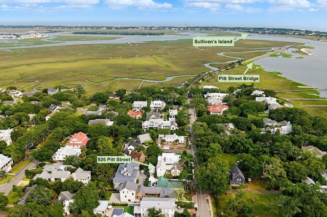 926 Pitt St, Mount Pleasant, SC 29464 - aerial view of property's location with a nearby body of water and nearby suburban area