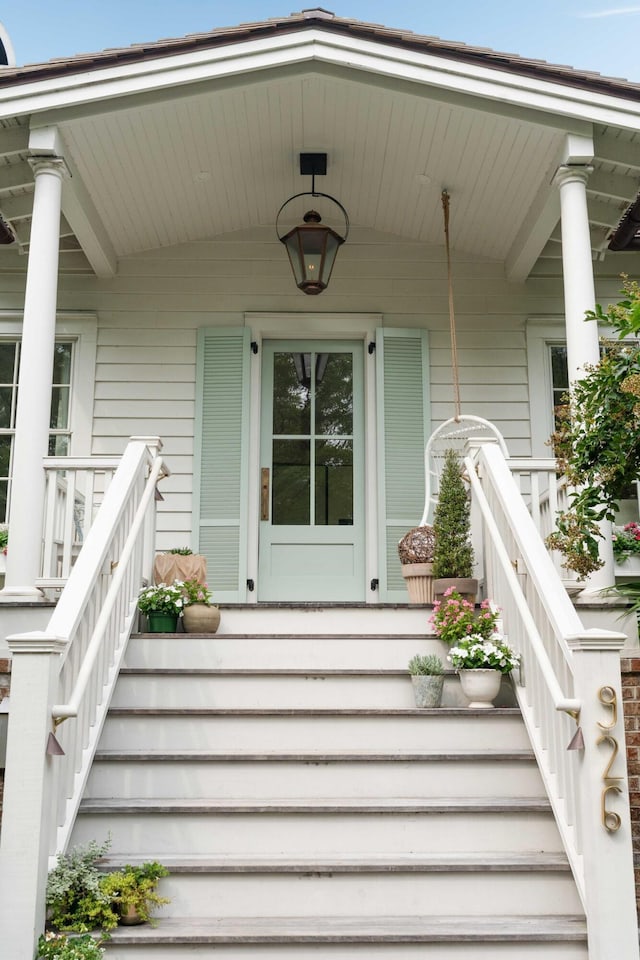 926 Pitt St, Mount Pleasant, SC 29464 - doorway to property with a porch