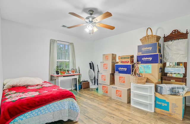 276 S Railroad Ave, Harleyville, SC 29448 - bedroom featuring hardwood / wood-style floors and a ceiling fan