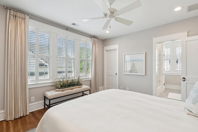 371 Bridgetown Pass, Mount Pleasant, SC 29464 - bedroom featuring recessed lighting, wood finished floors, and a ceiling fan