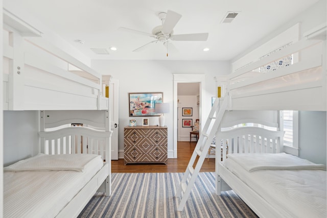 371 Bridgetown Pass, Mount Pleasant, SC 29464 - bedroom featuring wood finished floors, recessed lighting, and a ceiling fan