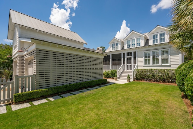 371 Bridgetown Pass, Mount Pleasant, SC 29464 - view of front of property featuring a metal roof and a sunroom