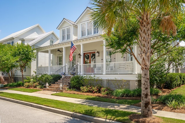371 Bridgetown Pass, Mount Pleasant, SC 29464 - view of front of home featuring covered porch and ceiling fan