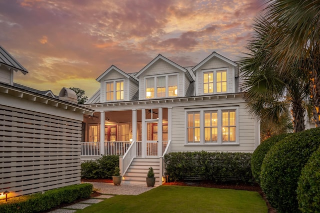 371 Bridgetown Pass, Mount Pleasant, SC 29464 - view of front of property with covered porch and a lawn