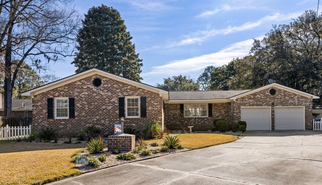 single story home with a garage