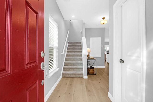 foyer featuring light wood-type flooring