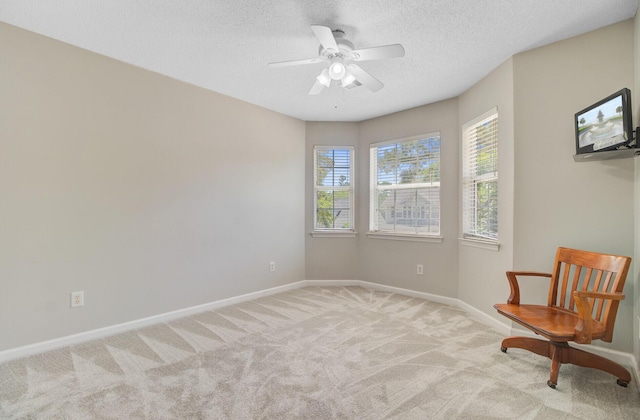 2404 Fulford Ct, Mount Pleasant, SC 29466 - unfurnished room with light carpet, a ceiling fan, and a textured ceiling