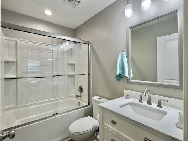 1069 Lexi Ct, Ladson, SC 29456 - full bathroom featuring toilet, vanity, and shower / bath combination with glass door