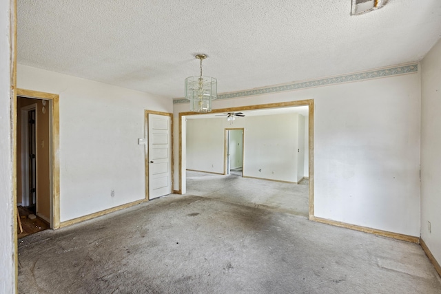 2736 Bonds Ave, North Charleston, SC 29405 - spare room with a chandelier and a textured ceiling