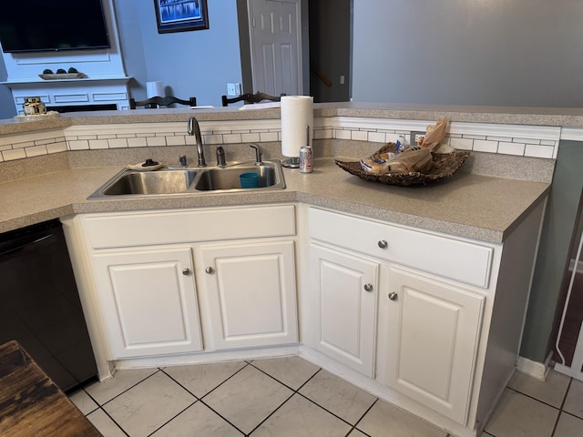 101 Cobblers Glen Ct, Lexington, SC 29072 - kitchen featuring a sink, white cabinets, light tile patterned flooring, and dishwasher