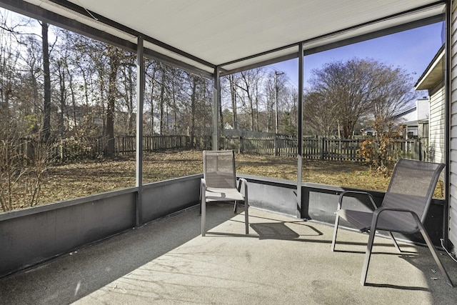 view of unfurnished sunroom