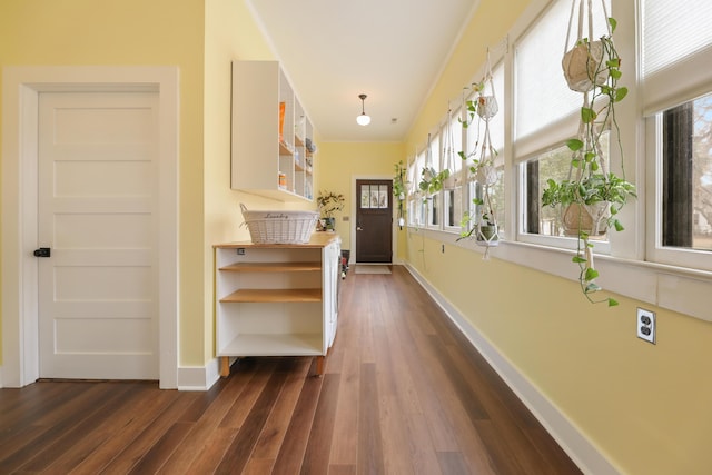 222 E Main St, Moncks Corner, SC 29461 - hall with dark wood finished floors and baseboards