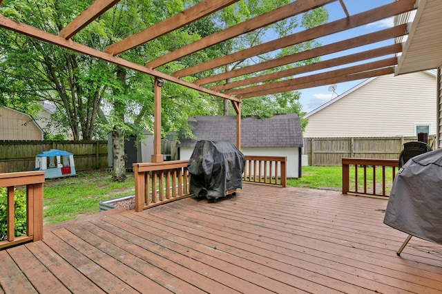 103 Retriever Ln, Goose Creek, SC 29445 - wooden terrace with a pergola and area for grilling