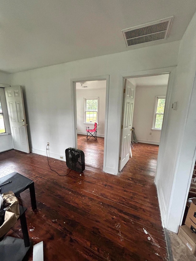 interior space featuring dark hardwood / wood-style floors