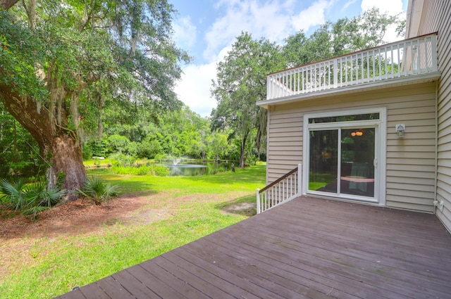 2494 Cape Rd, Johns Island, SC 29455 - deck with a yard and a water view