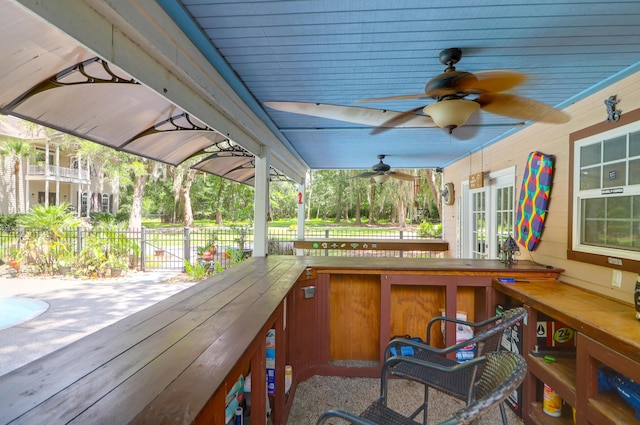 2494 Cape Rd, Johns Island, SC 29455 - wooden terrace featuring a ceiling fan