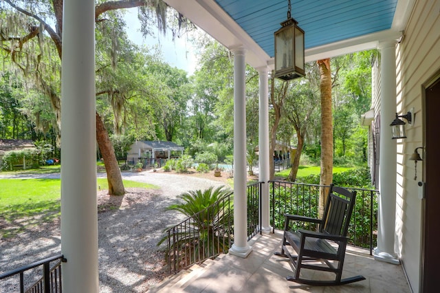 2494 Cape Rd, Johns Island, SC 29455 - porch with view of scattered trees