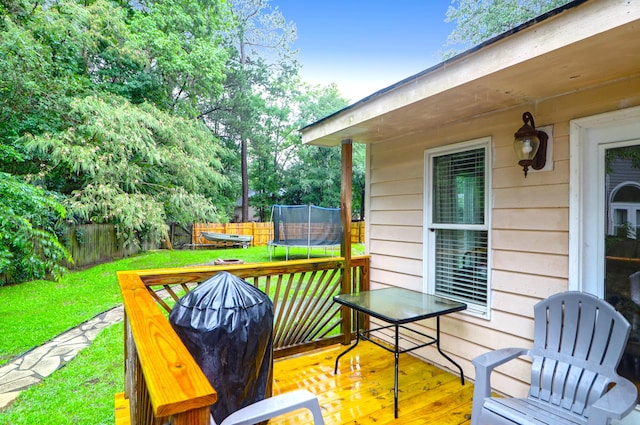 112 Fox Chase Dr, Goose Creek, SC 29445 - wooden deck featuring a trampoline