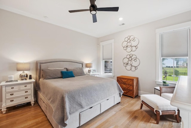 1903 Bolden Dr, Mount Pleasant, SC 29466 - bedroom featuring light wood finished floors and ceiling fan