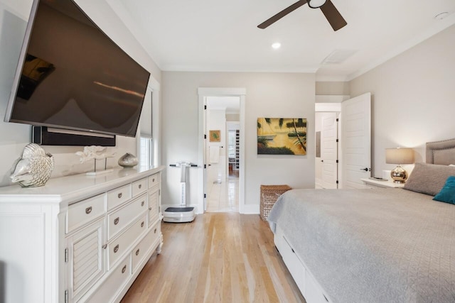 1903 Bolden Dr, Mount Pleasant, SC 29466 - bedroom with light wood-type flooring and a ceiling fan