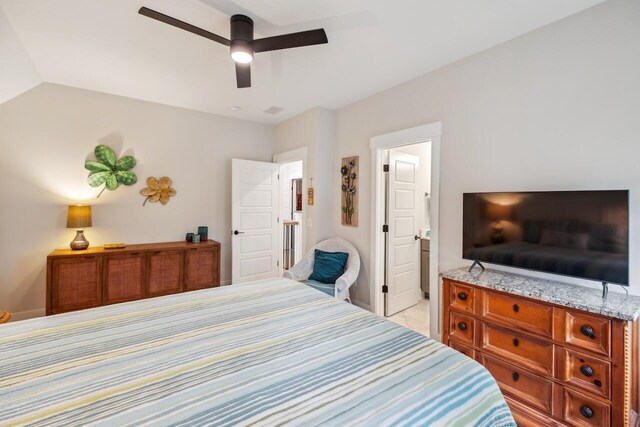 1903 Bolden Dr, Mount Pleasant, SC 29466 - bedroom with a ceiling fan and connected bathroom