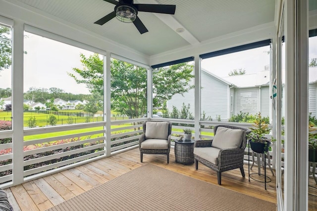 1903 Bolden Dr, Mount Pleasant, SC 29466 - sunroom / solarium featuring a ceiling fan and plenty of natural light