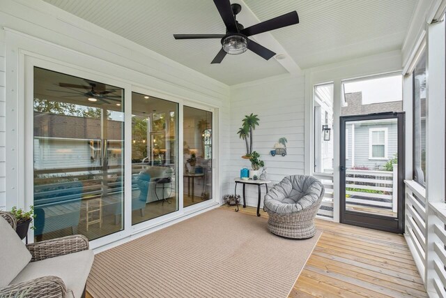 1903 Bolden Dr, Mount Pleasant, SC 29466 - sunroom with a ceiling fan and healthy amount of natural light