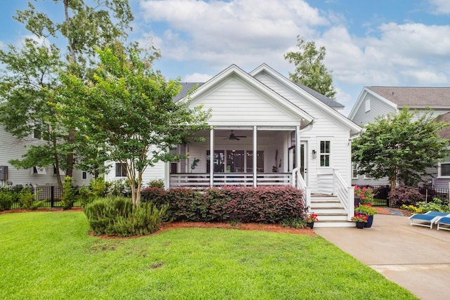 1903 Bolden Dr, Mount Pleasant, SC 29466 - view of front of house with a ceiling fan and a sunroom