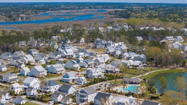 1903 Bolden Dr, Mount Pleasant, SC 29466 - aerial view of residential area with a nearby body of water and a pool area