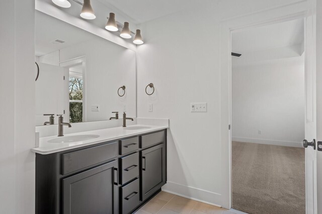 bathroom featuring vanity and tile patterned floors