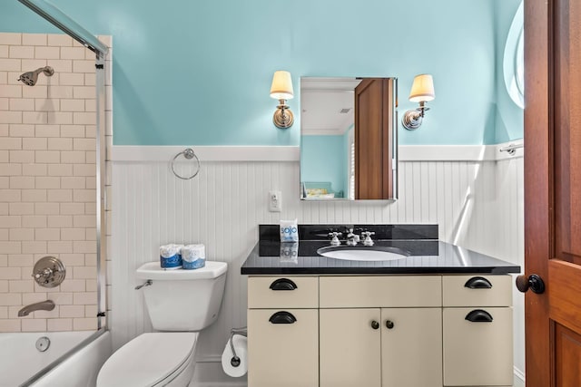 6002 Green Dolphin Way, Kiawah Island, SC 29455 - full bathroom with wainscoting, vanity, toilet, and bathing tub / shower combination