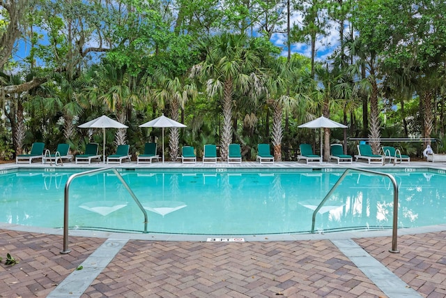 6002 Green Dolphin Way, Kiawah Island, SC 29455 - community pool featuring a patio area and view of scattered trees