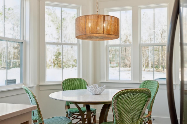 dining space with a healthy amount of sunlight