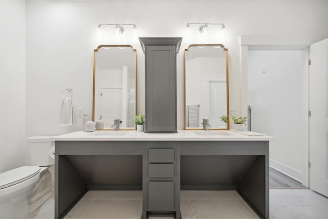 bathroom with toilet and vanity