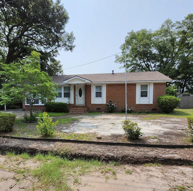 4029 Karen Dr, North Charleston, SC 29405 - ranch-style house featuring crawl space, brick siding, and a shingled roof