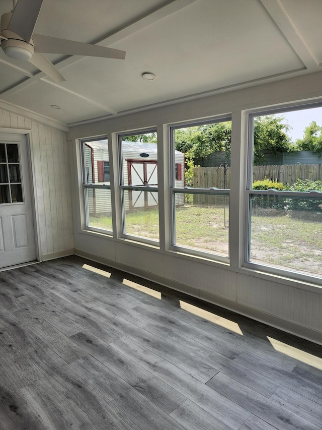 4029 Karen Dr, North Charleston, SC 29405 - unfurnished sunroom featuring healthy amount of natural light and beamed ceiling