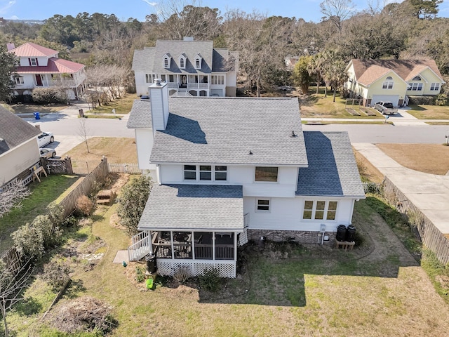 aerial view featuring a residential view